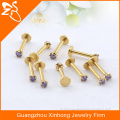 fashion wholesale free clear body implant piercing jewelry gold lip